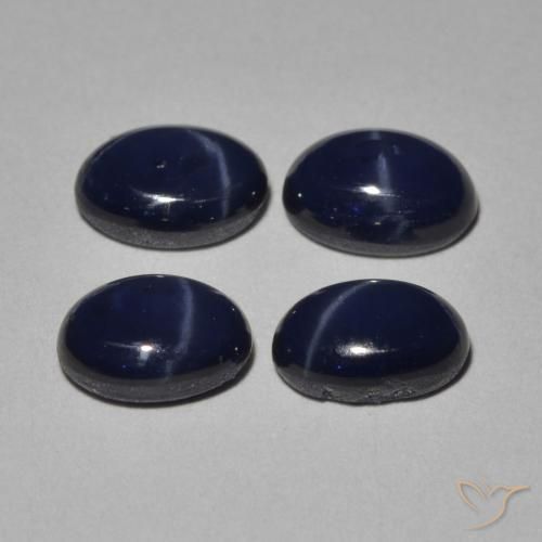 5.28 ct natürliche tiefblau Sternsaphir-Edelsteine, Oval, Lichtundurchlässig