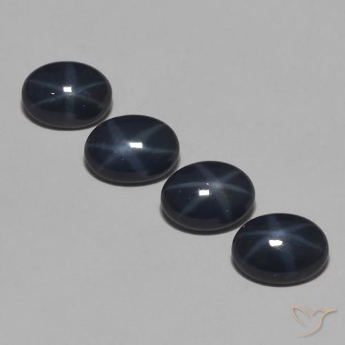 4.68ctw Natürlicher tiefblau Sternsaphir, Oval, Lichtundurchlässig