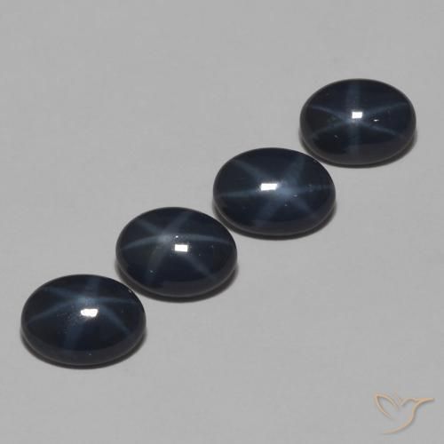 4.68 ct natürliche tiefblau Sternsaphir-Edelsteine, Oval, Lichtundurchlässig
