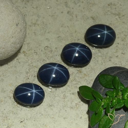 4.03ctw Natürlicher dunkelblau Sternsaphir, Oval, Lichtundurchlässig