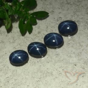 4.25 ct natürliche dunkelblau Sternsaphir-Edelsteine, Oval, Lichtundurchlässig