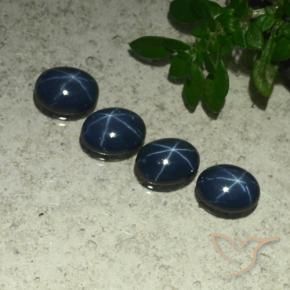 4.25 ct natürliche dunkelblau Sternsaphir-Edelsteine, Oval, Lichtundurchlässig