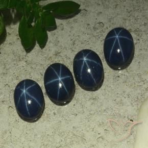 3.31 ct natürliche tiefblau Sternsaphir-Edelsteine, Oval, Lichtundurchlässig