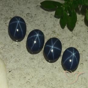 3.31 ct natürliche tiefblau Sternsaphir-Edelsteine, Oval, Lichtundurchlässig