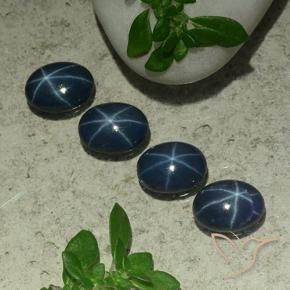 3.65 ct natürliche tiefblau Sternsaphir-Edelsteine, Oval, Lichtundurchlässig