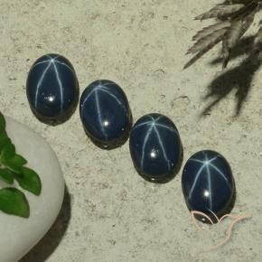 2.97 ct natürliche tiefblau Sternsaphir-Edelsteine, Oval, Lichtundurchlässig