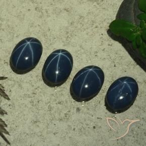 4.04 ct natürliche tiefblau Sternsaphir-Edelsteine, Oval, Lichtundurchlässig