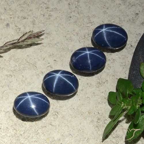 4,64 ct natürliche blauer Stern-Saphir-Edelsteine, Oval Schliff, Lichtundurchlässig