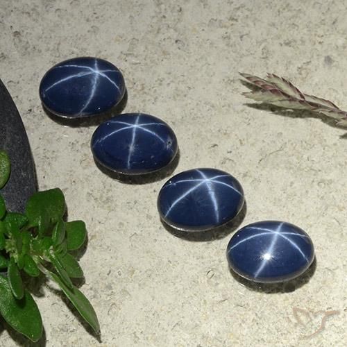 4,64 ct natürliche blauer Stern-Saphir-Edelsteine, Oval Schliff, Lichtundurchlässig