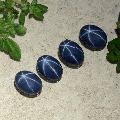 3.92ctw Natürlicher Tiefes Marineblau Sternsaphir, Oval, Lichtundurchlässig