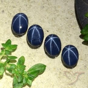 4.34 ct natürliche Tiefes Marineblau Sternsaphir-Edelsteine, Oval, Lichtundurchlässig