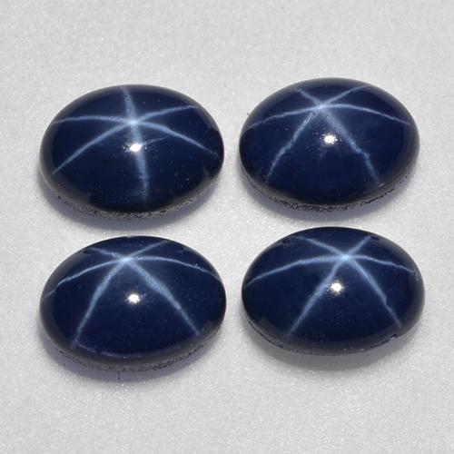 6.13 ct natürliche tiefblau Sternsaphir-Edelsteine, Oval Schliff, Lichtundurchlässig