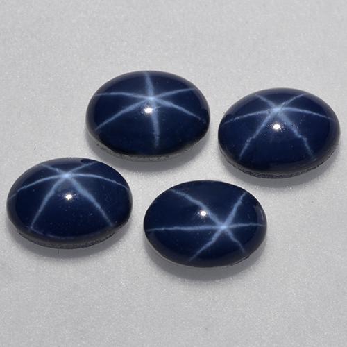 6.13 ct natürliche tiefblau Sternsaphir-Edelsteine, Oval Schliff, Lichtundurchlässig
