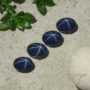 4.57 ct natürliche tiefblau Sternsaphir-Edelsteine, Oval, Lichtundurchlässig