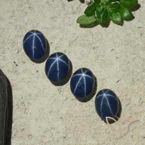 4.05 ct natürliche tiefblau Sternsaphir-Edelsteine, Oval, Lichtundurchlässig