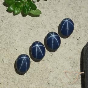 4.05 ct natürliche tiefblau Sternsaphir-Edelsteine, Oval, Lichtundurchlässig