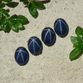 3.45 ct natürliche tiefblau Sternsaphir-Edelsteine, Oval, Lichtundurchlässig