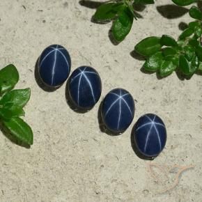 3.45 ct natürliche tiefblau Sternsaphir-Edelsteine, Oval, Lichtundurchlässig