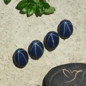 3.86 ct natürliche tiefblau Sternsaphir-Edelsteine, Oval, Lichtundurchlässig