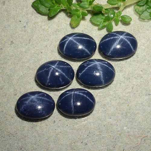 7.05ctw Natürlicher Tiefes Marineblau Sternsaphir, Oval, Lichtundurchlässig