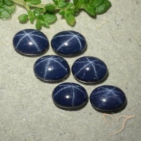 7.05 ct natürliche Tiefes Marineblau Sternsaphir-Edelsteine, Oval, Lichtundurchlässig