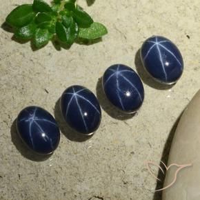 6.26 ct natürliche tiefblau Sternsaphir-Edelsteine, Oval, Lichtundurchlässig