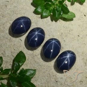 4.39 ct natürliche tiefblau Sternsaphir-Edelsteine, Oval, Lichtundurchlässig