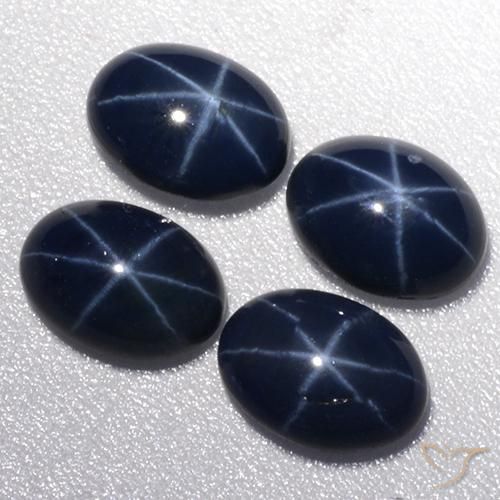 4.29 ct natürliche tiefblau Sternsaphir-Edelsteine, Oval, Lichtundurchlässig