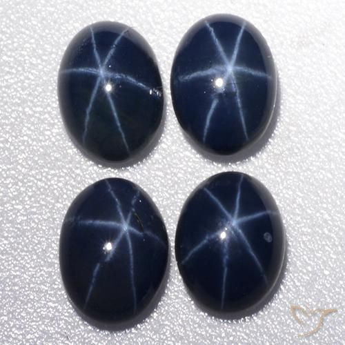 4.29 ct natürliche tiefblau Sternsaphir-Edelsteine, Oval, Lichtundurchlässig