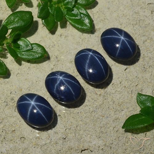 5,24 ct natürliche blauer Stern-Saphir-Edelsteine, Oval Schliff, Lichtundurchlässig