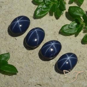 5,24 ct natürliche blauer Stern-Saphir-Edelsteine, Oval Schliff, Lichtundurchlässig