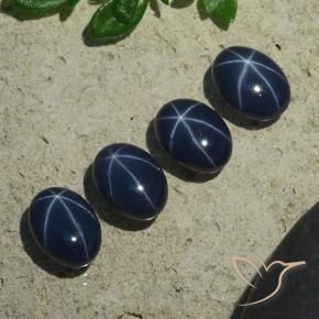 5.37 ct natürliche tiefblau Sternsaphir-Edelsteine, Oval, Lichtundurchlässig