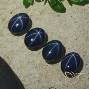 5.37 ct natürliche tiefblau Sternsaphir-Edelsteine, Oval, Lichtundurchlässig