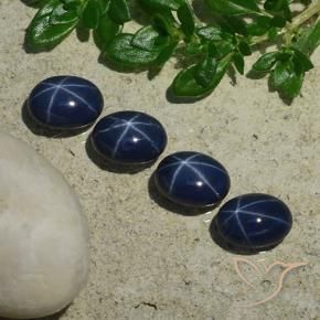 4.95 ct natürliche tiefblau Sternsaphir-Edelsteine, Oval, Lichtundurchlässig