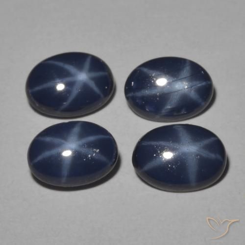 3.73ctw Natürlicher dunkelblau Sternsaphir, Oval, Lichtundurchlässig