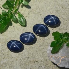 4.08 ct natürliche tiefblau Sternsaphir-Edelsteine, Oval, Lichtundurchlässig
