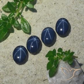 3.24 ct natürliche dunkelblau Sternsaphir-Edelsteine, Oval, Lichtundurchlässig
