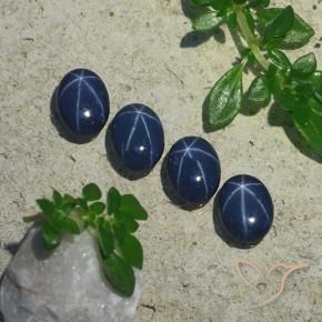 3.24 ct natürliche dunkelblau Sternsaphir-Edelsteine, Oval, Lichtundurchlässig