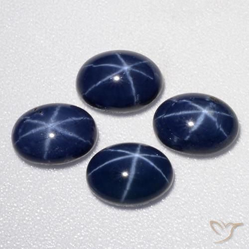 5.13ctw Natürlicher tiefblau Sternsaphir, Oval, Lichtundurchlässig