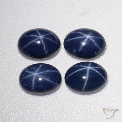 5.13 ct natürliche tiefblau Sternsaphir-Edelsteine, Oval, Lichtundurchlässig