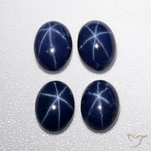 5.13 ct natürliche tiefblau Sternsaphir-Edelsteine, Oval, Lichtundurchlässig