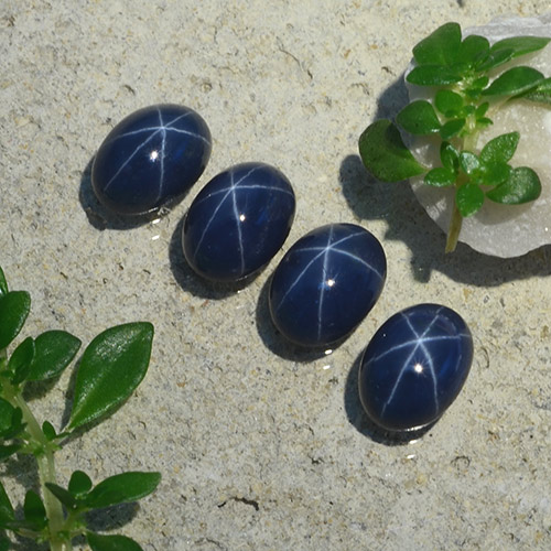 5,20 ct natürliche blauer Stern-Saphir-Edelsteine, Oval Schliff, Lichtundurchlässig