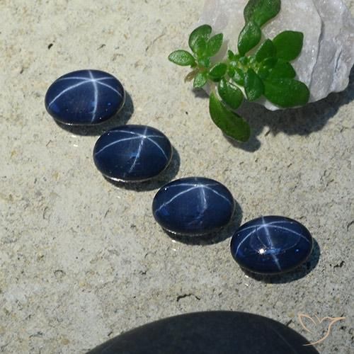 4.71 ct natürliche tiefblau Sternsaphir-Edelsteine, Oval, Lichtundurchlässig