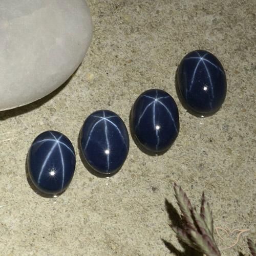 3.82 ct natürliche tiefblau Sternsaphir-Edelsteine, Oval, Lichtundurchlässig