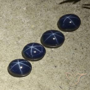 4.90 ct natürliche dunkelblau Sternsaphir-Edelsteine, Oval, Lichtundurchlässig