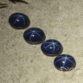 4.90 ct natürliche dunkelblau Sternsaphir-Edelsteine, Oval, Lichtundurchlässig