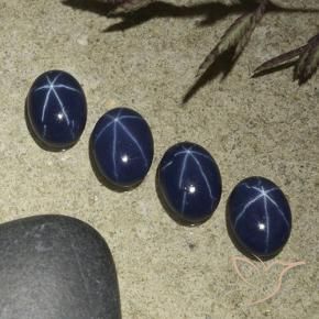 3.73 ct natürliche tiefblau Sternsaphir-Edelsteine, Oval, Lichtundurchlässig