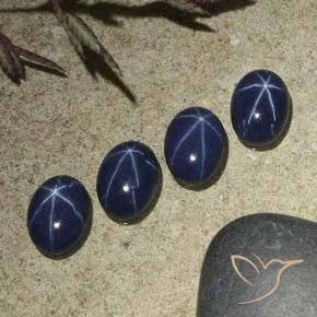3.73 ct natürliche tiefblau Sternsaphir-Edelsteine, Oval, Lichtundurchlässig