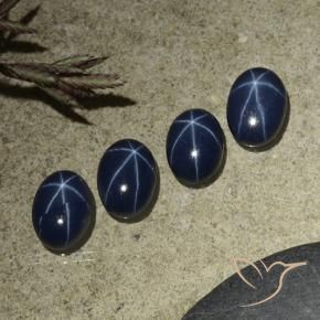 4.24 ct natürliche dunkelblau Sternsaphir-Edelsteine, Oval, Lichtundurchlässig