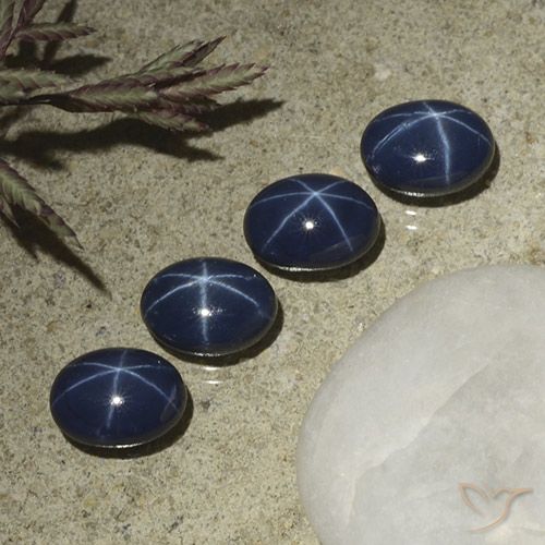 5.26ctw Natürlicher tiefblau Sternsaphir, Oval, Lichtundurchlässig